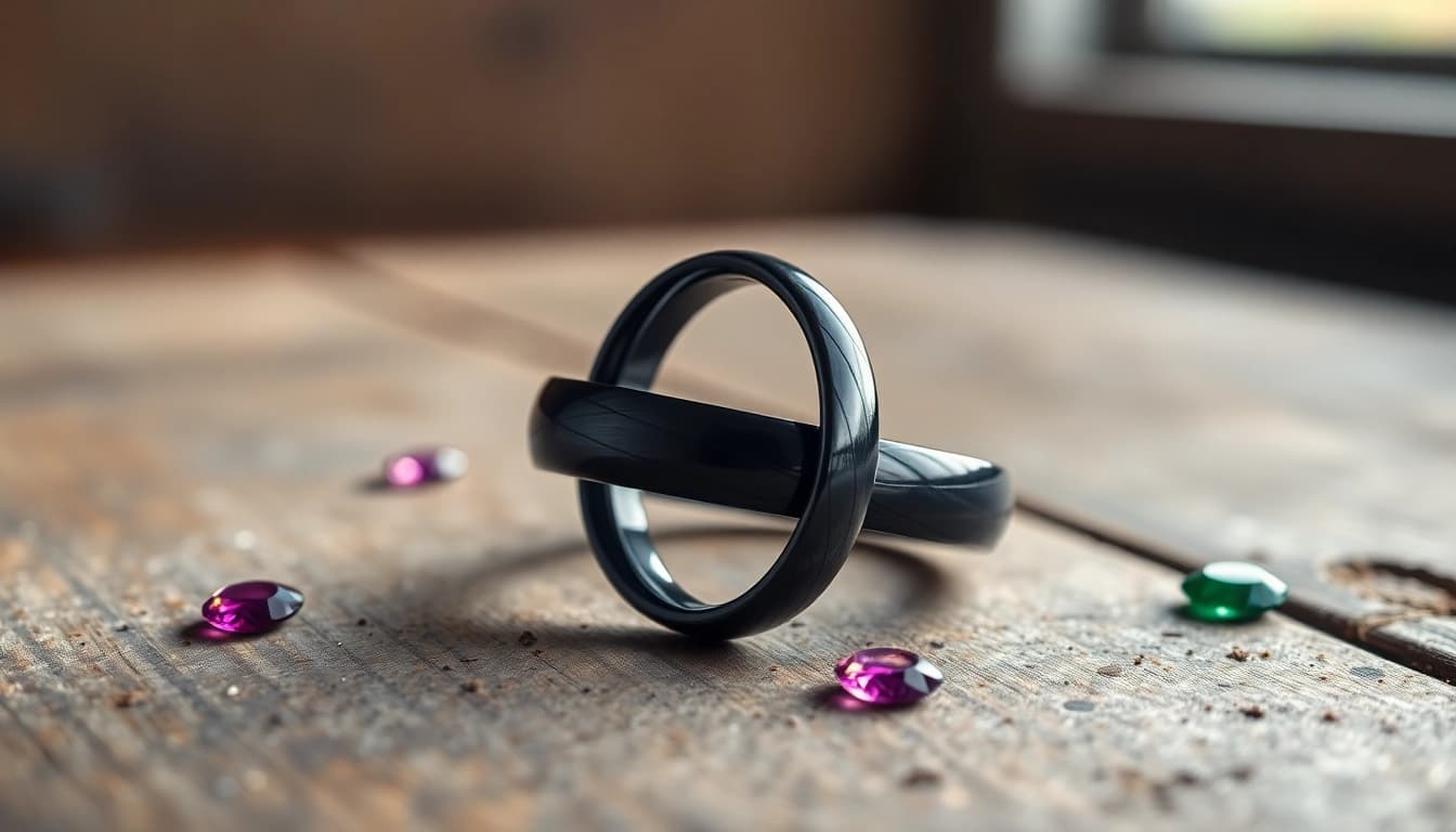 Admire exquisite Black Zirconium Rings showcasing their timeless design and durability.