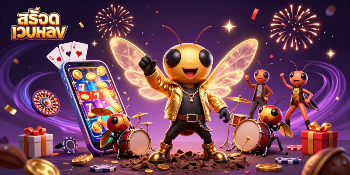 Experience vibrant gaming at สล็อตเว็บตรง with a rock star-inspired 3D carnival scene