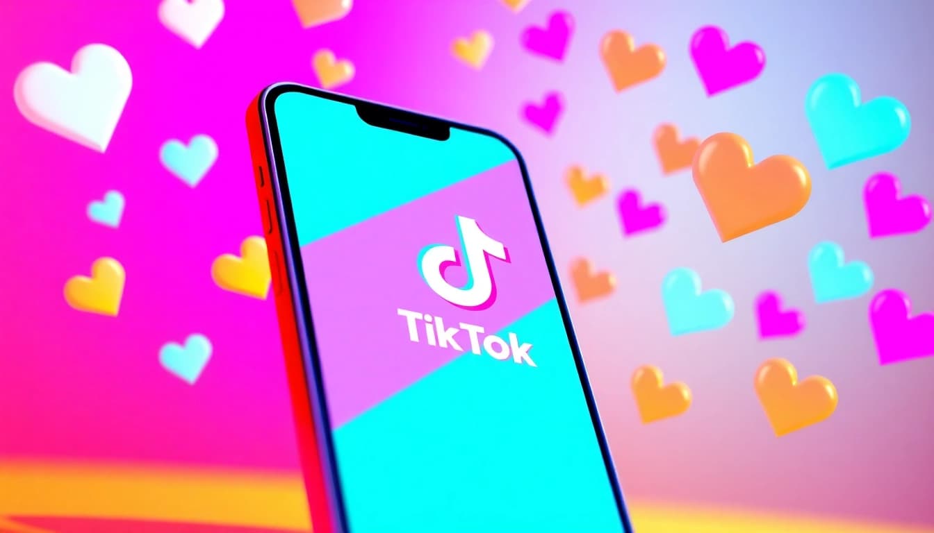 tiktok いいね 購入を通じてインターネットでの人気を示すスマホのイラスト