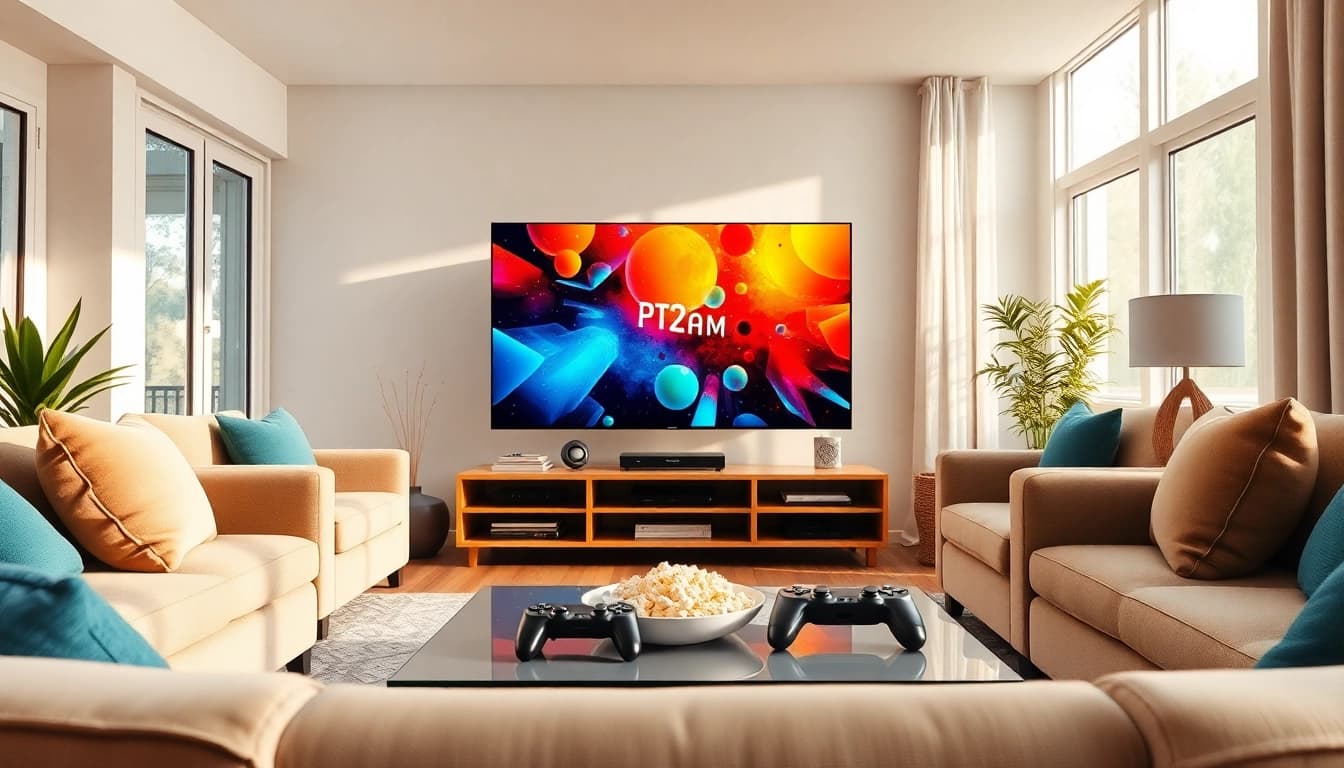 Watch iron tv pro streaming content in a stylish, inviting living room setup.