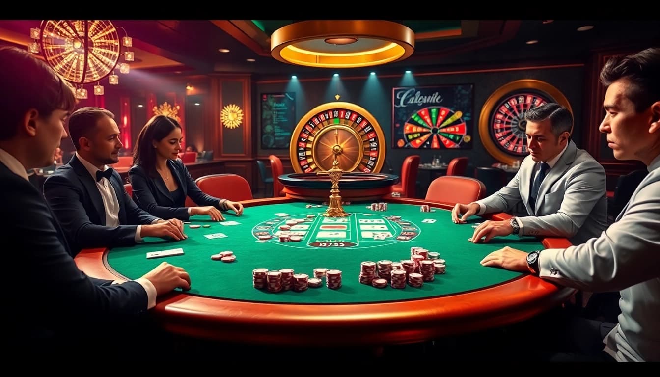 Experience thrilling gameplay at nhà cái rr88 with an exciting poker table setup.