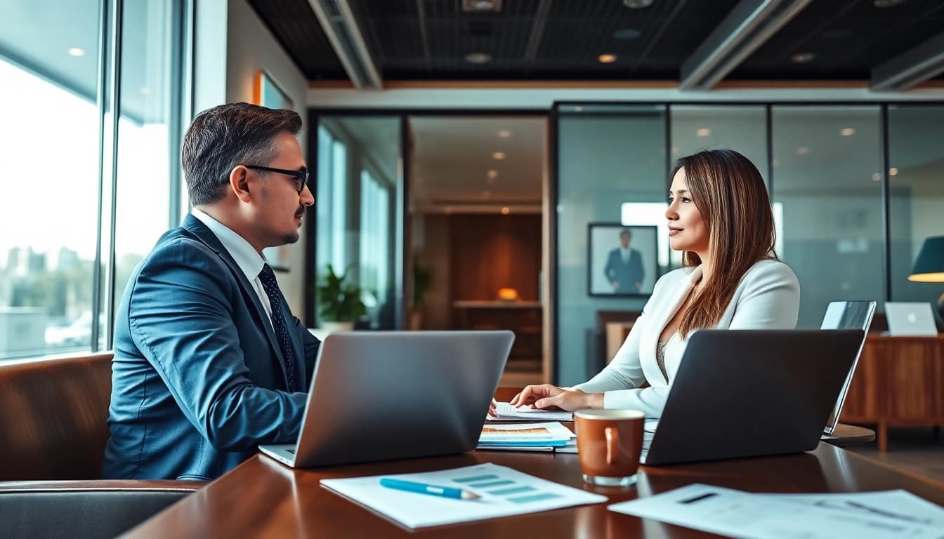 Professional consultation for SMSF set up in a modern office.