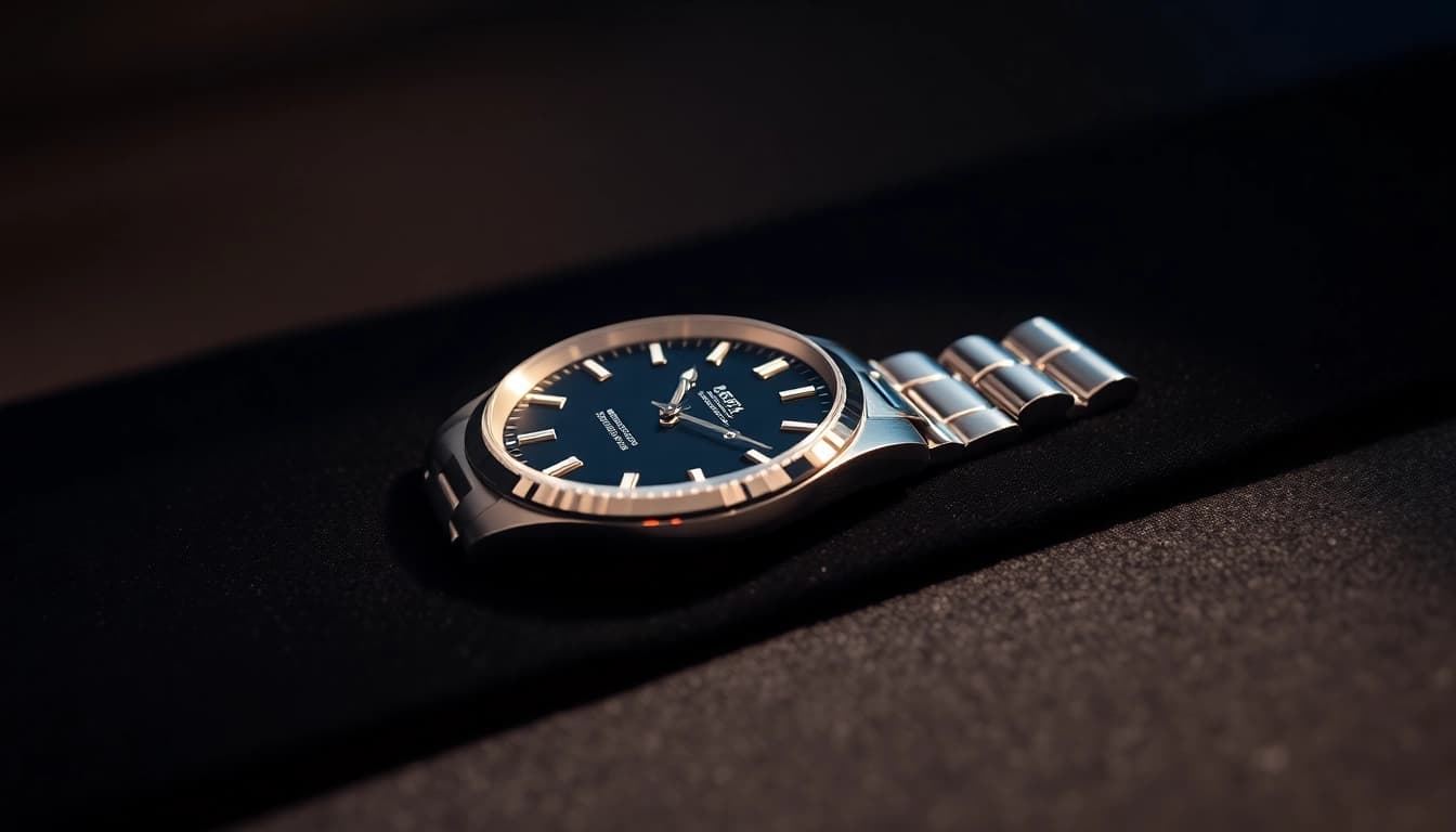 A detailed view of a luxurious rolex replica showcasing its refined features and craftsmanship.