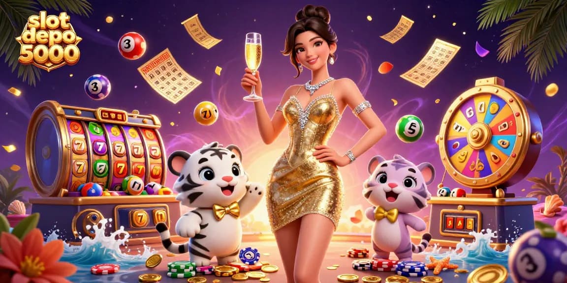 Spin the reels with slot depo 5000 and enjoy dazzling wins surrounded by vibrant casino elements.