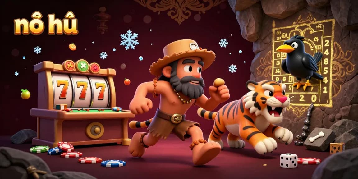 Experience the thrilling nổ hũ jackpot action in this vibrant 3D casino scene featuring dynamic characters and slot elements.