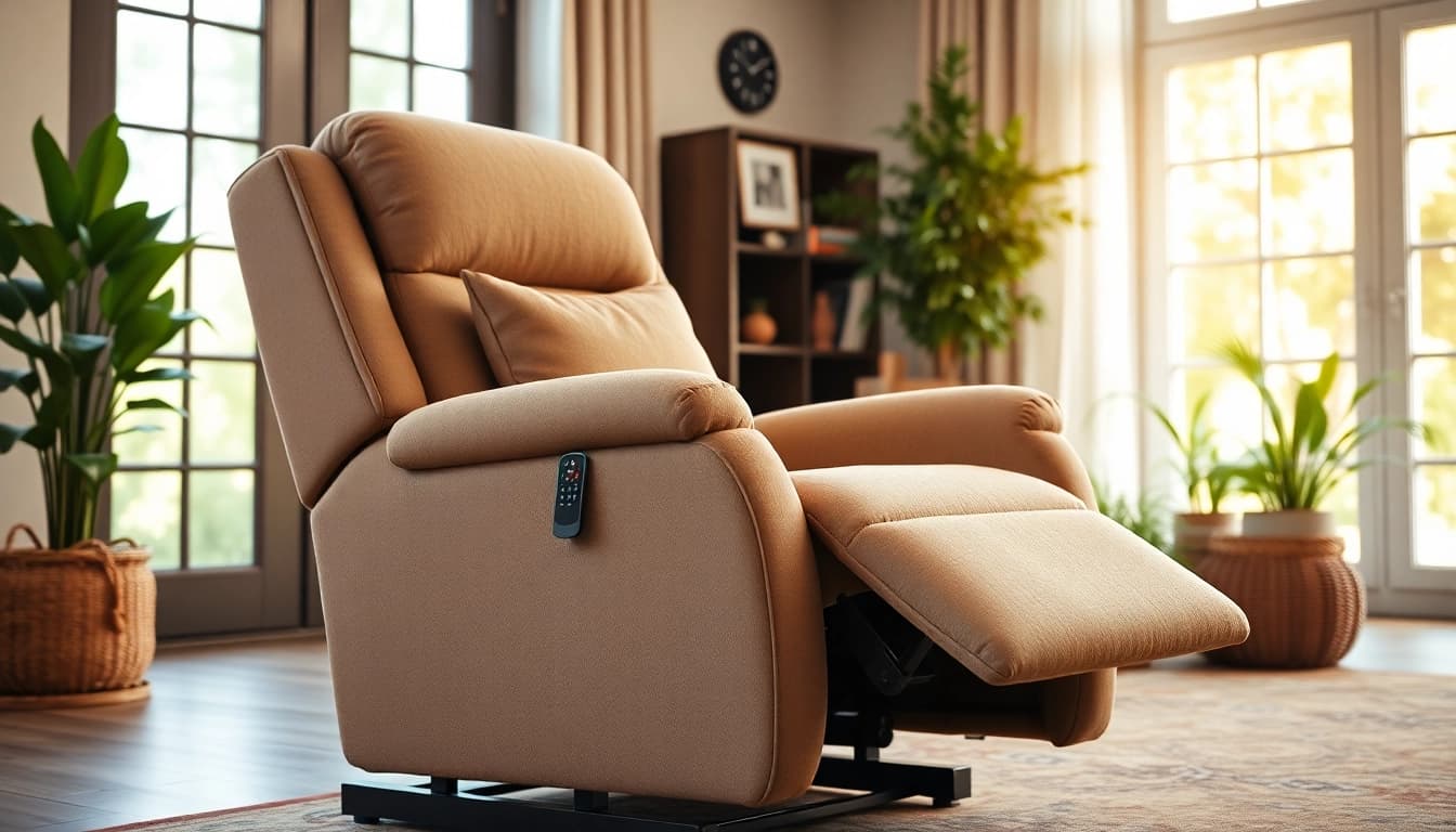 Relax on a lift recliner chair with heat and massage designed for ultimate comfort and support.