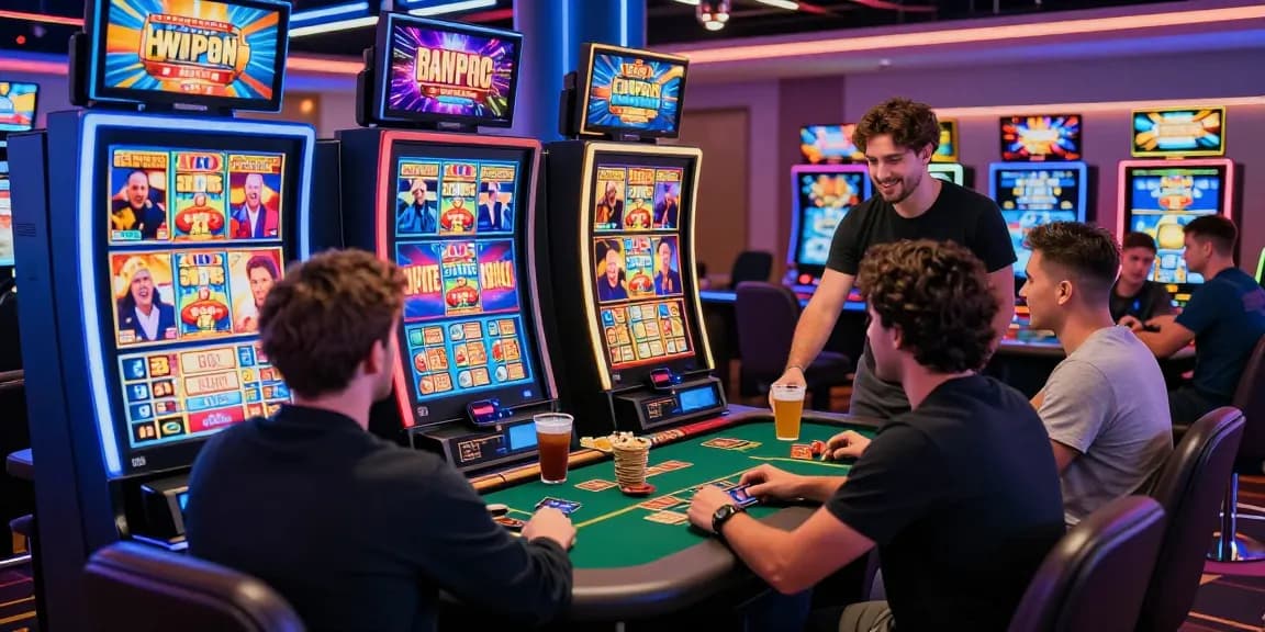 Players enjoying games at casinos that accept credit cards, vibrant gaming atmosphere, engaging with dealers.