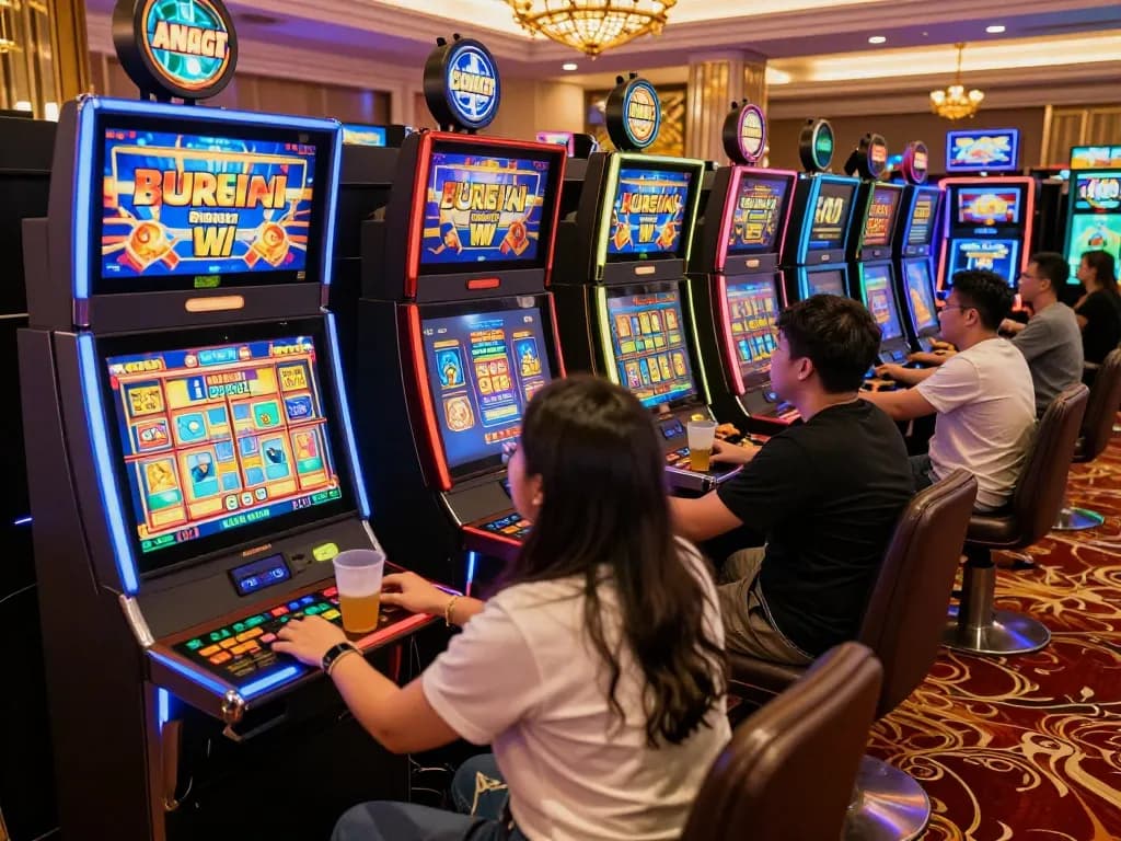 Pemain yang antusias menikmati permainan di kasino slot situs gacor
