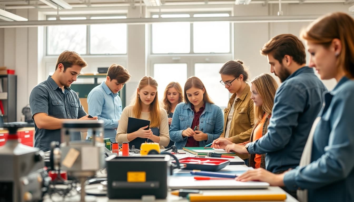 Students in a Trade School knoxville Tn classroom gaining hands-on vocational training.