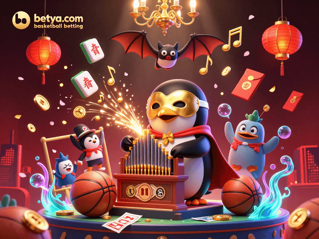 Experience thrilling betya.com basketball betting with a vibrant 3D scene of a sports-themed digital illustration.