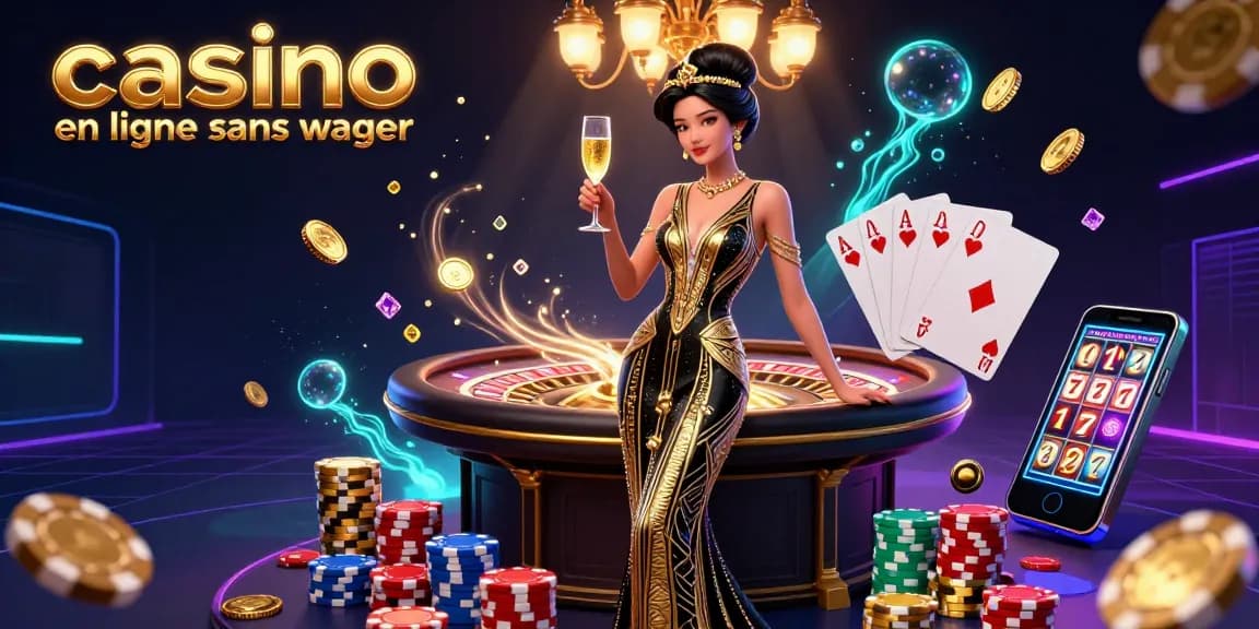 Interagissez avec la dynamique des casinos en ligne sans wager à travers une représentation 3D vibrante des éléments de jeu glamour et d'une ambiance enchanteresse.