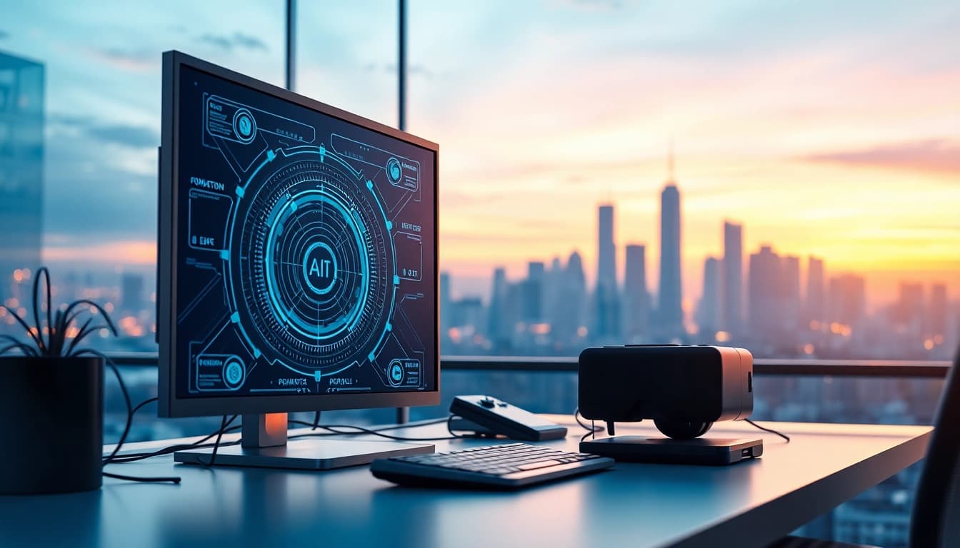 Engaging workspace showcasing advanced technology from https://mohamedmmblog.tech, highlighting AI innovation.