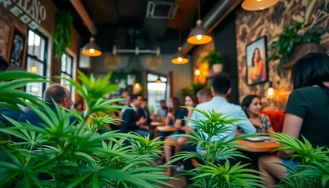 Profitez d'une ambiance conviviale au Weed Club Madrid avec des membres détendus.