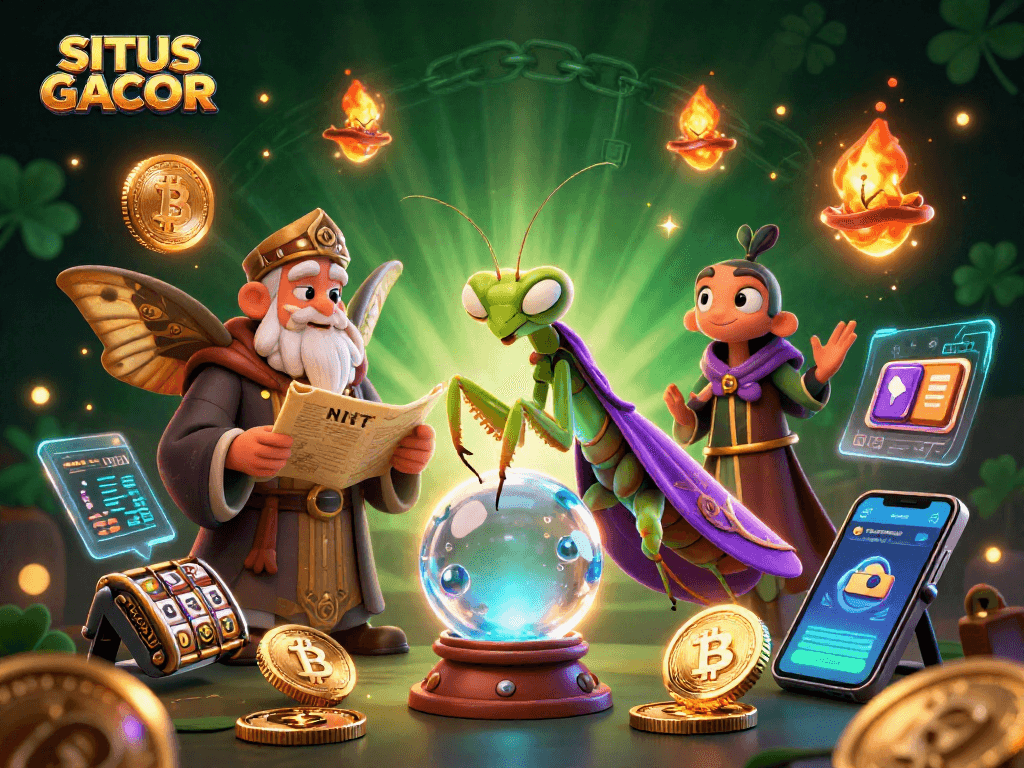 Experience winning opportunities with SITUS GACOR's vibrant casino scene featuring animated characters and game elements.