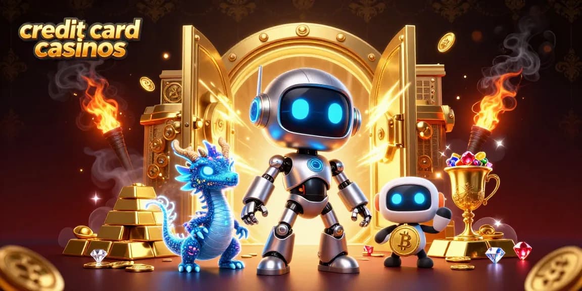 Engage in thrilling action at credit card casinos with vibrant 3D casino scene.