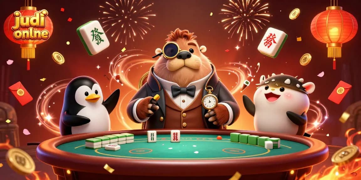 Experience judi bola online excitement with whimsical characters and vibrant casino elements in a stunning 3D scene.