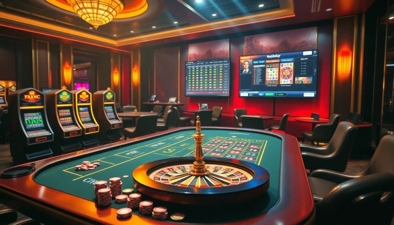 Experience thrilling games at Trang chủ XX88, showcasing vibrant casino tables and dynamic online betting.