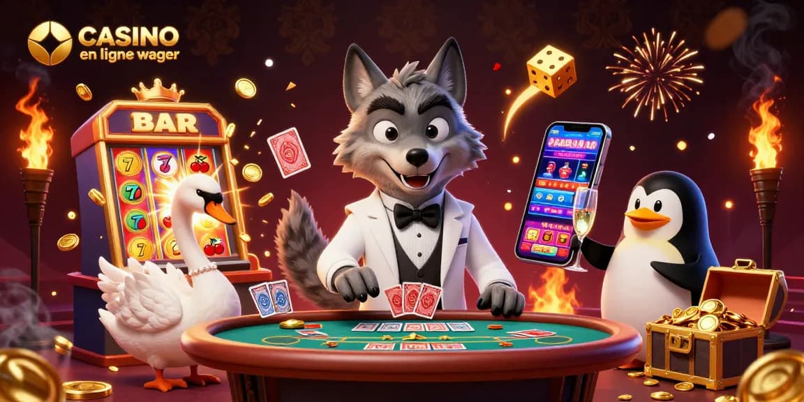 Scène 3D engageante présentant un casino en ligne sans wager avec des personnages vibrants et des éléments de jeu dynamiques.