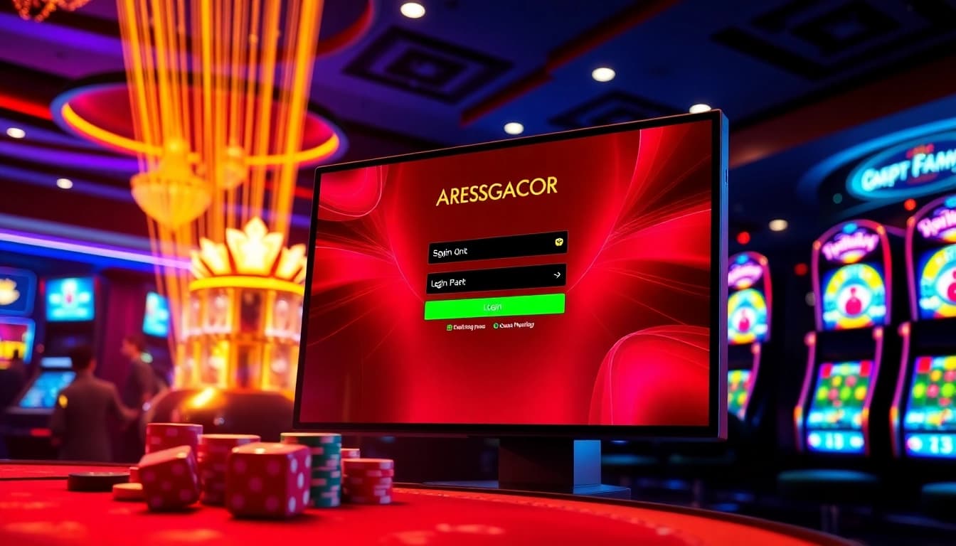 Engaging online gambling scene showcasing the login aresgacor interface with vibrant casino elements.