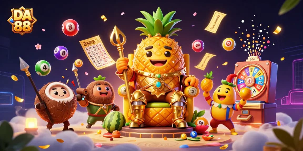 Experience the excitement of DA 88 with vibrant gaming characters and dynamic casino elements.