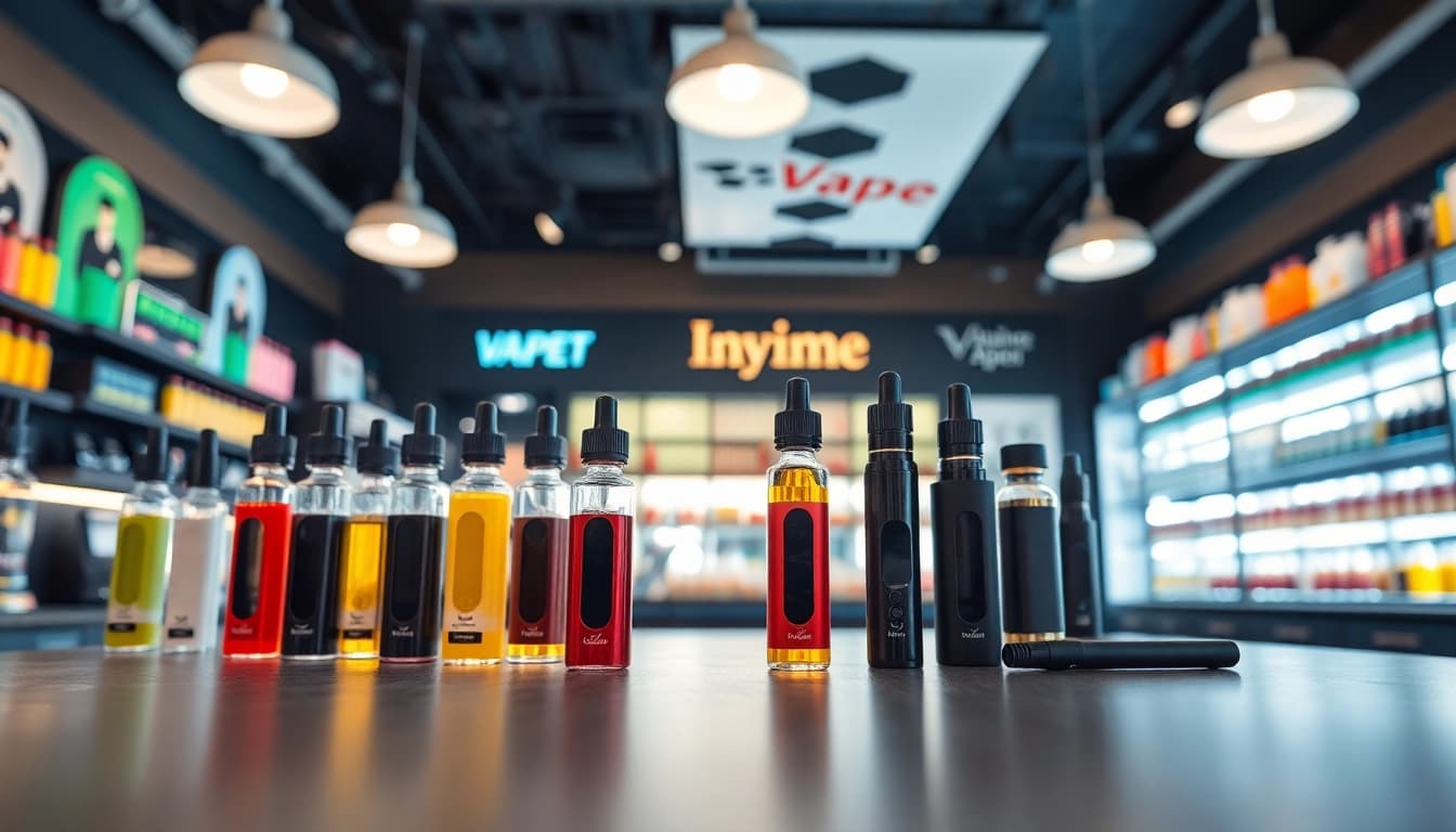 Showcase of premium products at Vape Juice Depot with a sleek modern vibe.