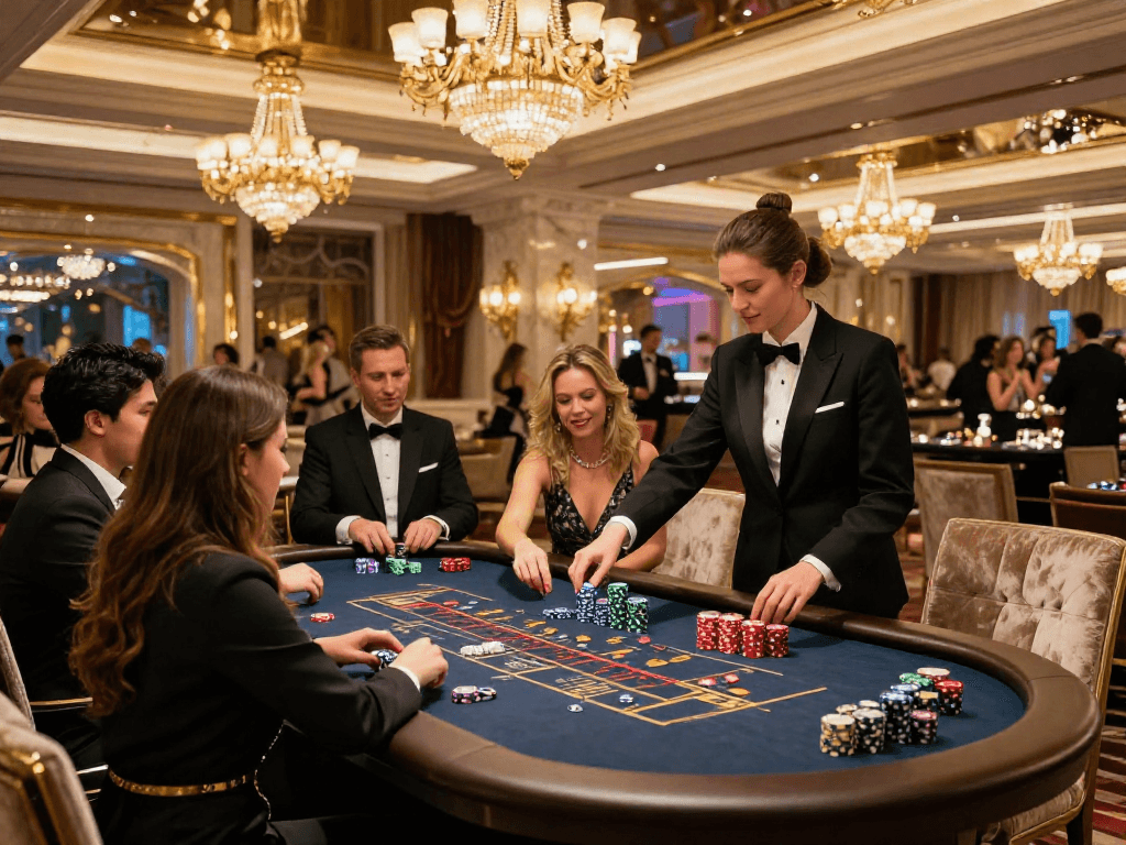 Pengalaman bermain casino luxury12 dengan pemain di meja roulette mewah