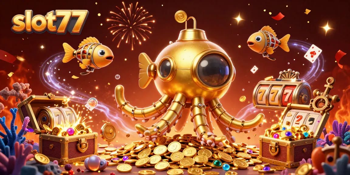 Mainkan slot77 dengan petualangan seru di lautan koin emas dan simbol keberuntungan.