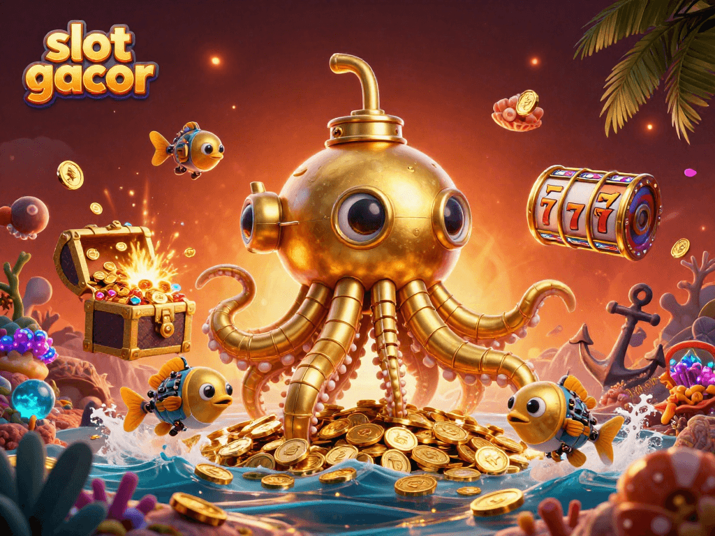 Experience exciting wins with slot gacor amidst treasure and vibrant ocean creatures.