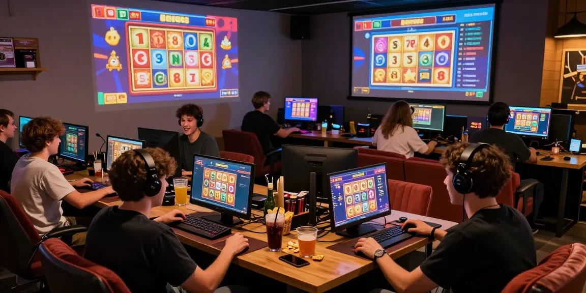 Engaged players enjoying slot depo 5000 games in a lively gaming atmosphere.