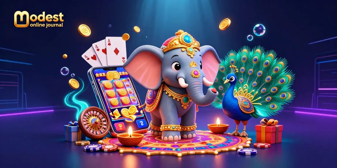 Experience thrilling play at modest online journal with colorful slot games and dynamic casino elements.