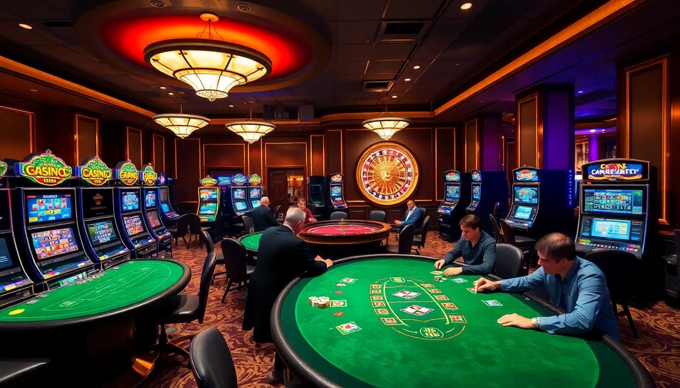 Vivez l'excitation au meilleur casino en ligne avec des joueurs enthousiastes s'engageant autour d'une table de jeu luxueuse.