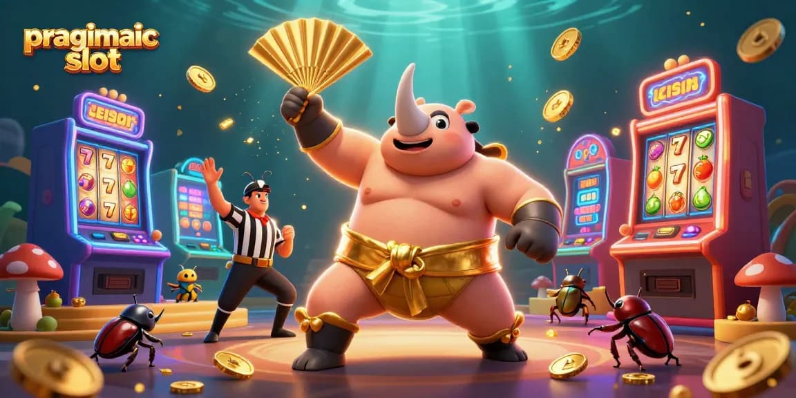 Slot pragmatic yang menggiurkan dengan simbol rodanya berputar dan koin emas terbang, bersemangat dalam permainan.
