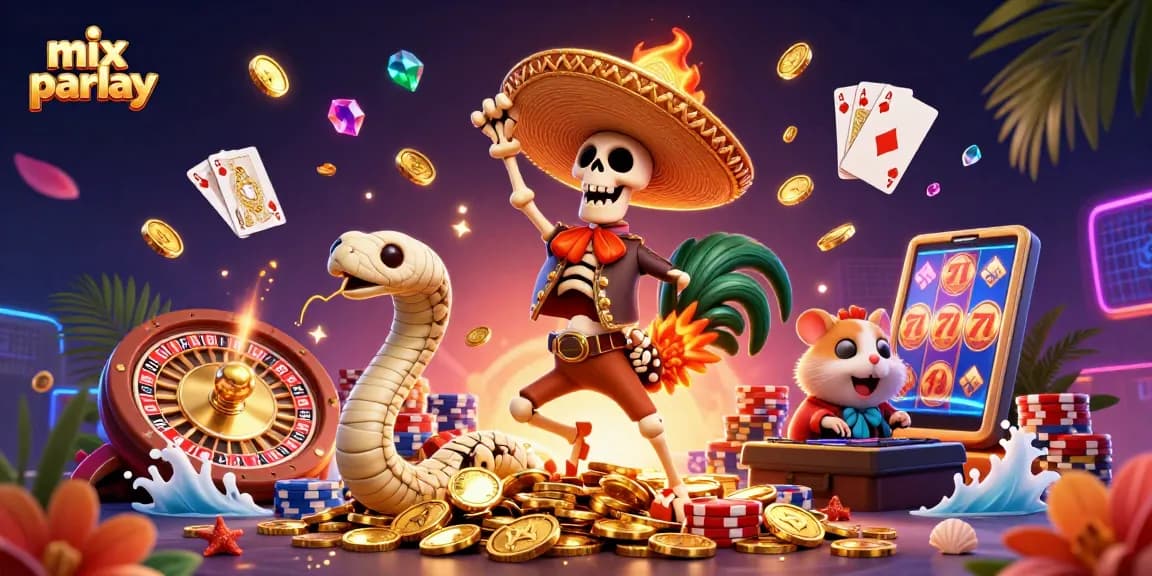 Experience the thrill of mix parlay betting illustrated in a dynamic casino scene.