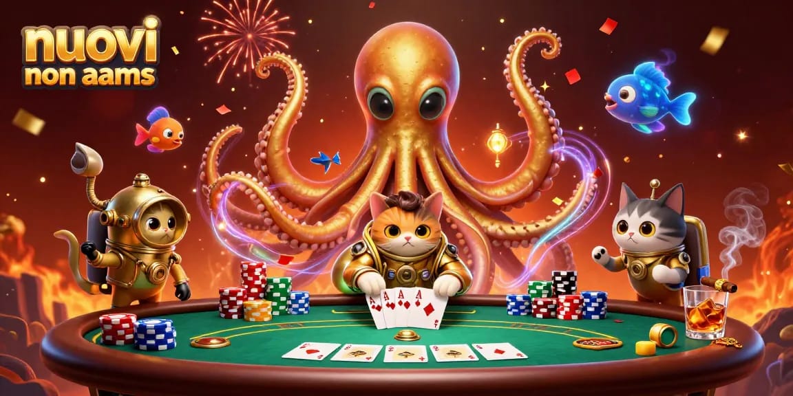 Gioca ai nuovi casino non aams con elementi di poker vivaci e una scena vivace di kraken.