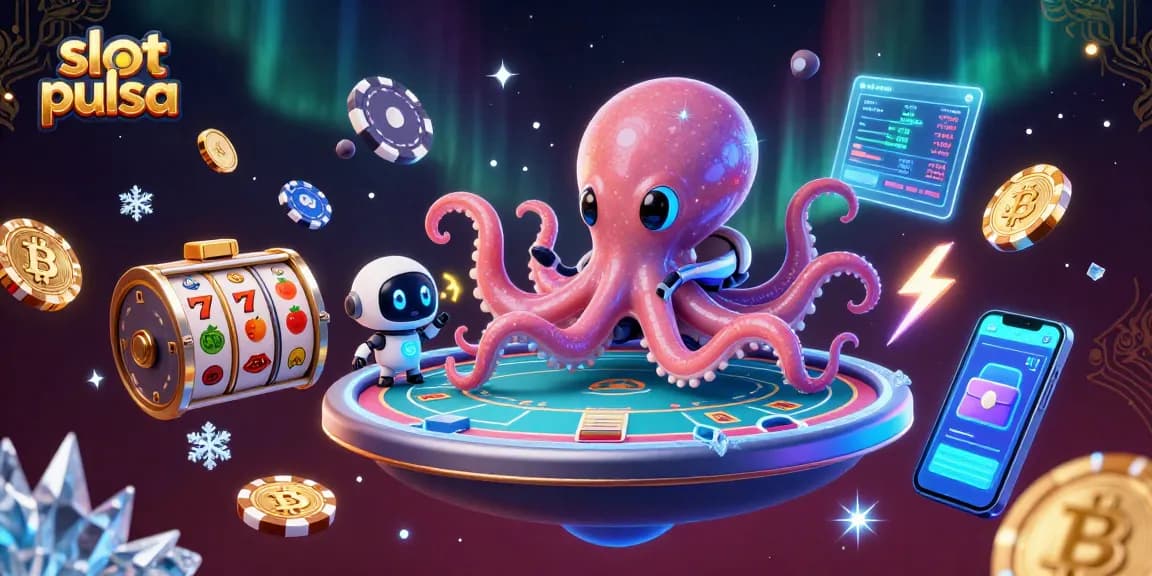 Raih kemenangan besar slot pulsa dengan alien dan robot di meja poker holografis.