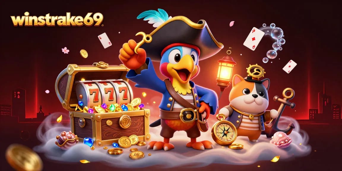 Experience exhilarating wins with winstrike69 in a vibrant 3D casino scene full of action.