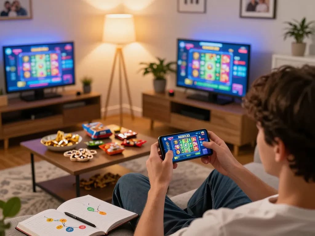 Engaging with apk gacor phone app during an exciting online slot gaming session.