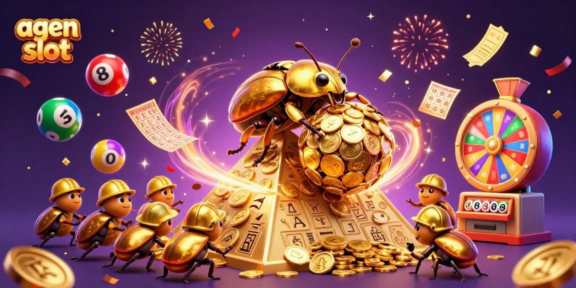 Visualisasi menarik agen slot dengan detail luar biasa, menggambarkan kegembiraan permainan slot.