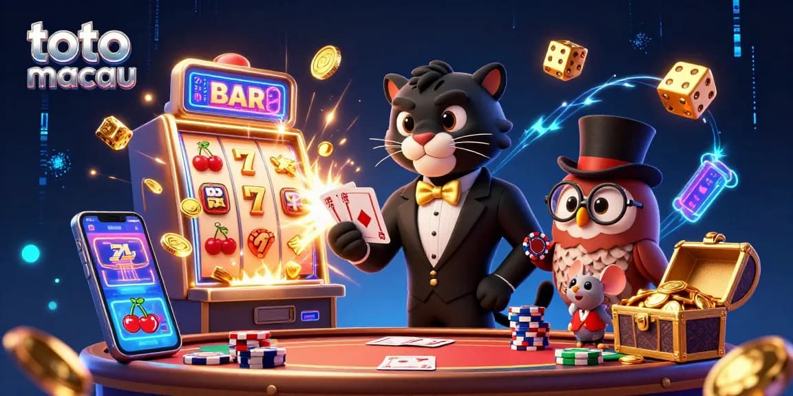 Experience excitement with the stylish characters of toto macau as they engage in a vibrant casino scene filled with luck and energy.