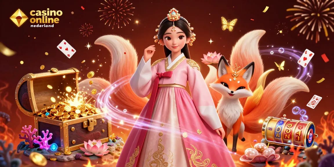 Engaging scene promoting casino online nederland with 3D characters celebrating and playing