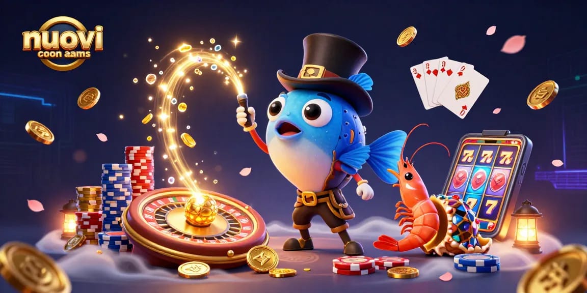 Interagisci con nuovi casinò non AAMS attraverso una vivace scena 3D di un pesce angler e amici.