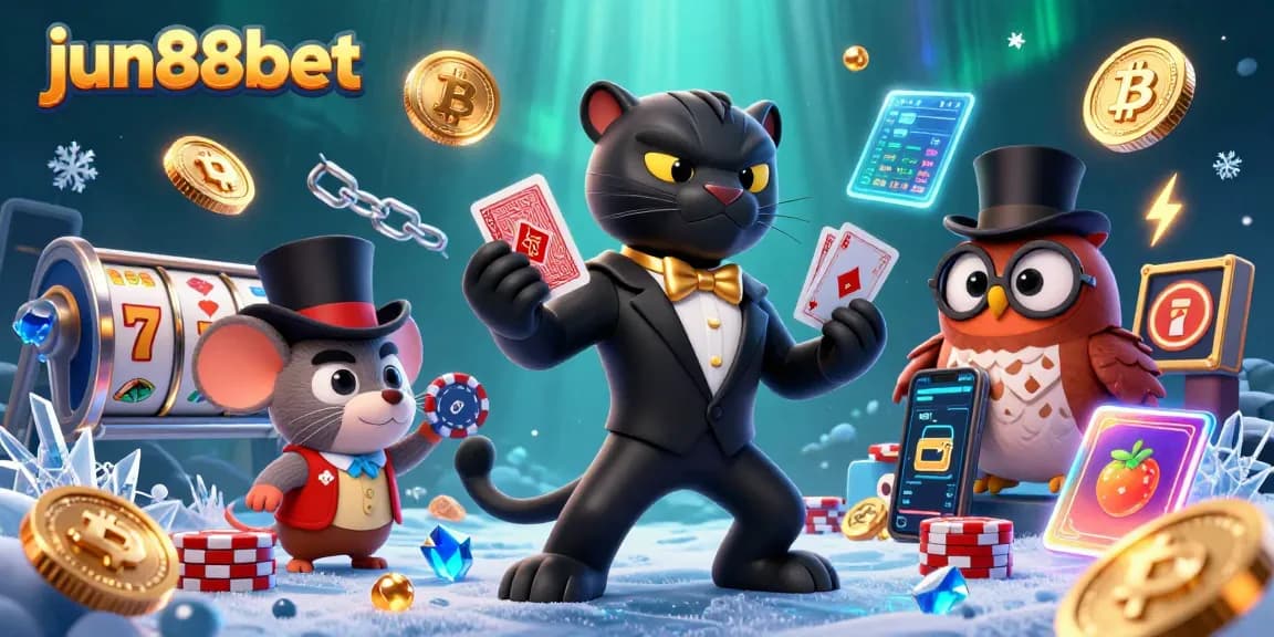 Experience the thrill of jun88bet with vibrant 3D characters in a dynamic casino scene.