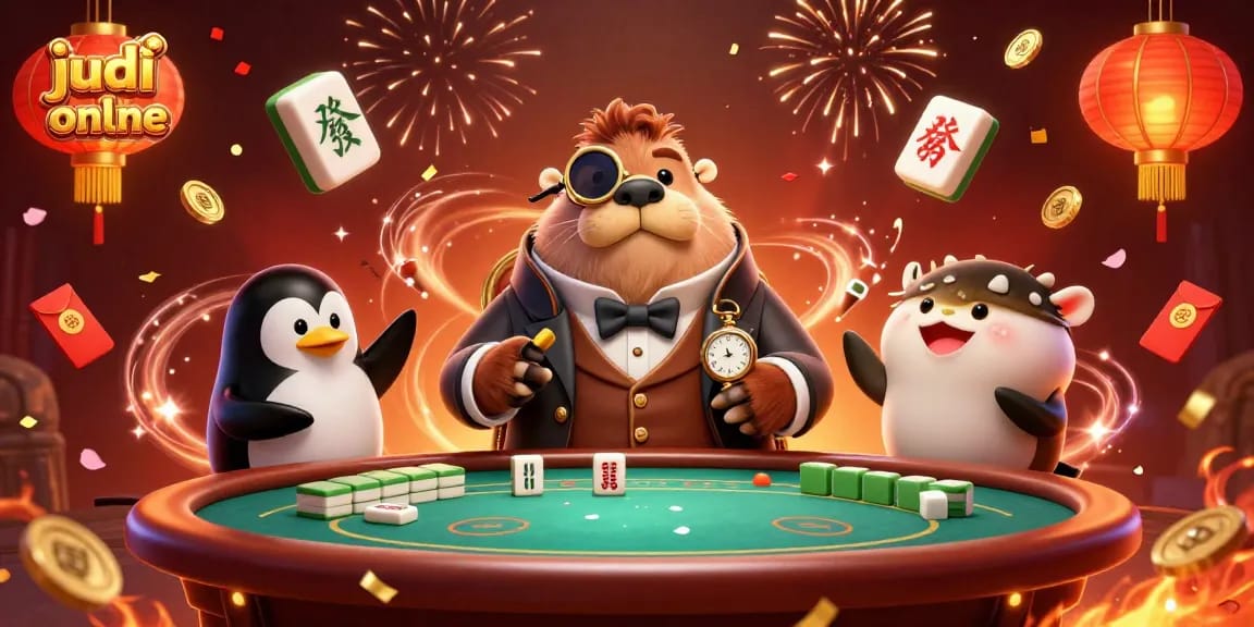 Experience judi bola online excitement with whimsical characters and vibrant casino elements in a stunning 3D scene.