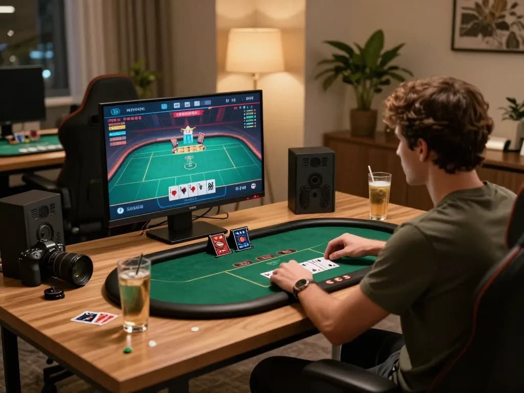 Engaging in strategic online poker gaming at home using TG88 platform highlights responsible gambling.