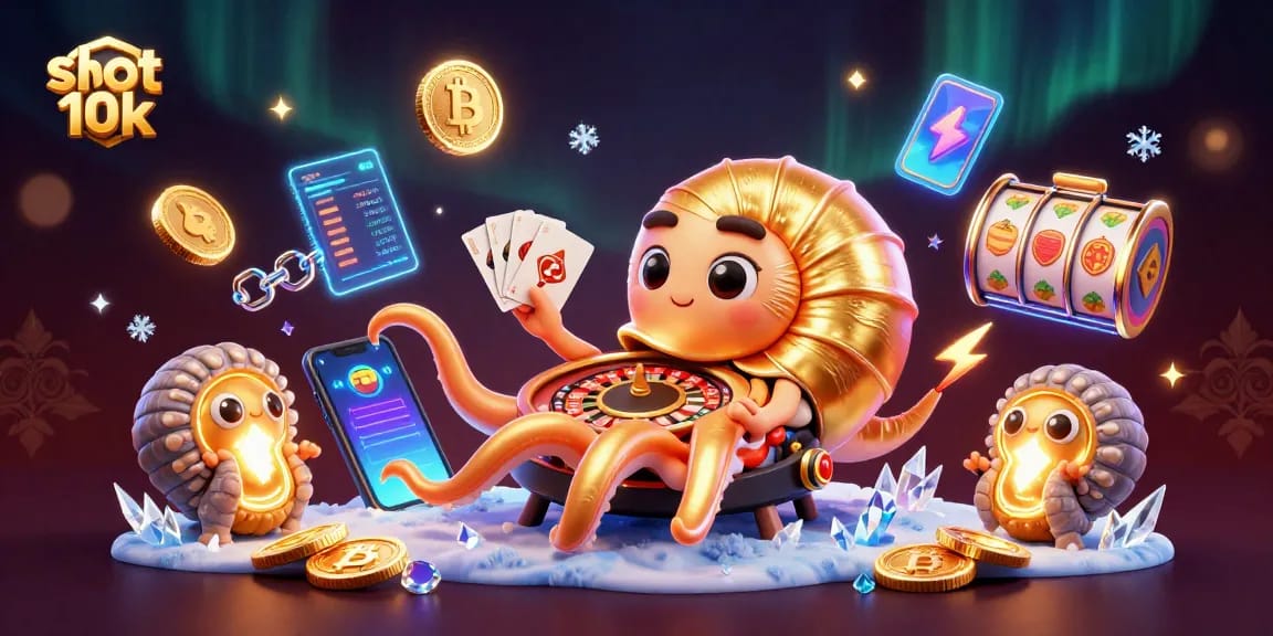 Engage with slot 10k in this vibrant 3D digital illustration showcasing casino elements.
