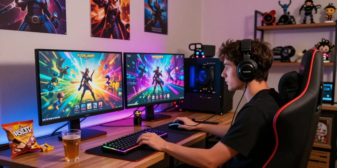 Pengguna aktif bermain KUDALIAR89 di ruang gaming yang nyaman dengan peralatan lengkap.