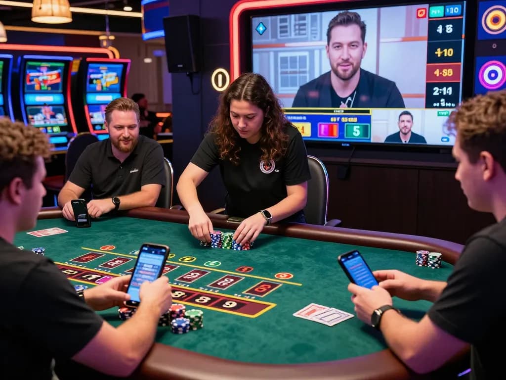 Exciting online baccarat scene with players engaging in a live game on virtual platforms.