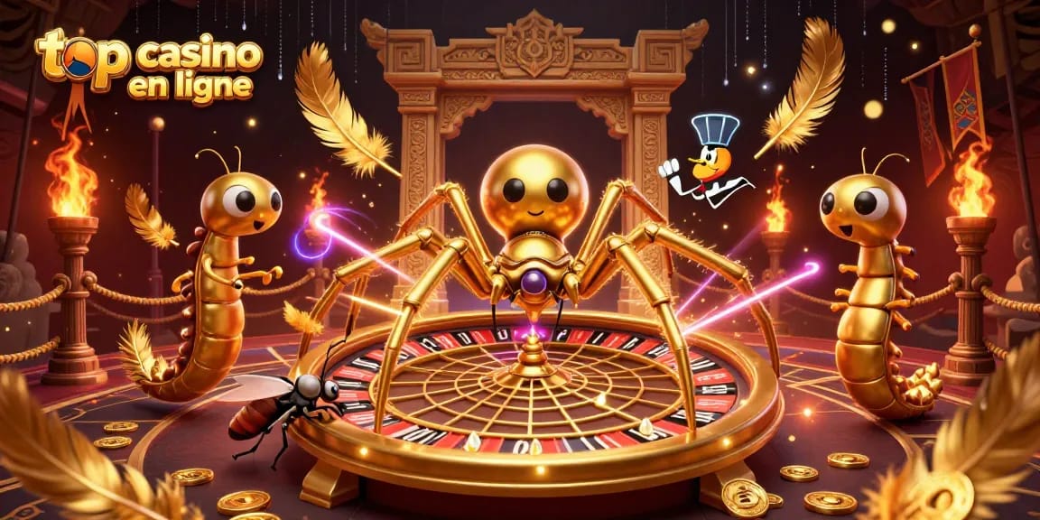 Visitez le top casino en ligne avec une araignée d'or spinning les paris sur une roulette dynamique.