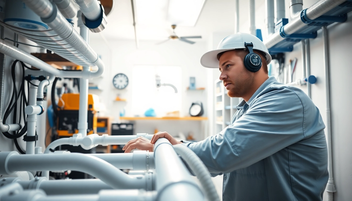Enhance your plumbing with whole house repiping services Clearwater FL in action, showcasing a technician at work.