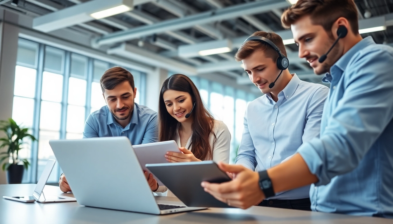 Find managed it services near me with a dedicated IT support team collaborating in a modern office.